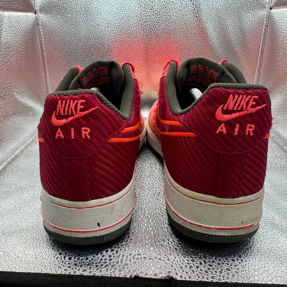 Size 12 Nike Air Force 1 Low Mens Fusion Red Lace-Up Athletic Sneaker 488298-611 - Picture 8 of 11